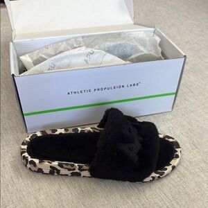 APL Black and Brown Slippers Cozy Slip-On Design recovery sandals